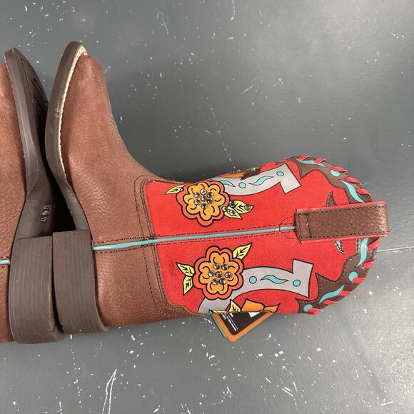 Ariat Boots Youth Girls Size 12 Brown Pink Mustang Molly Top NWOB Toddler - Picture 8 of 9